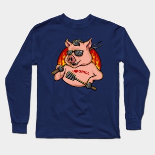 Pig Love grill Long Sleeve T-Shirt